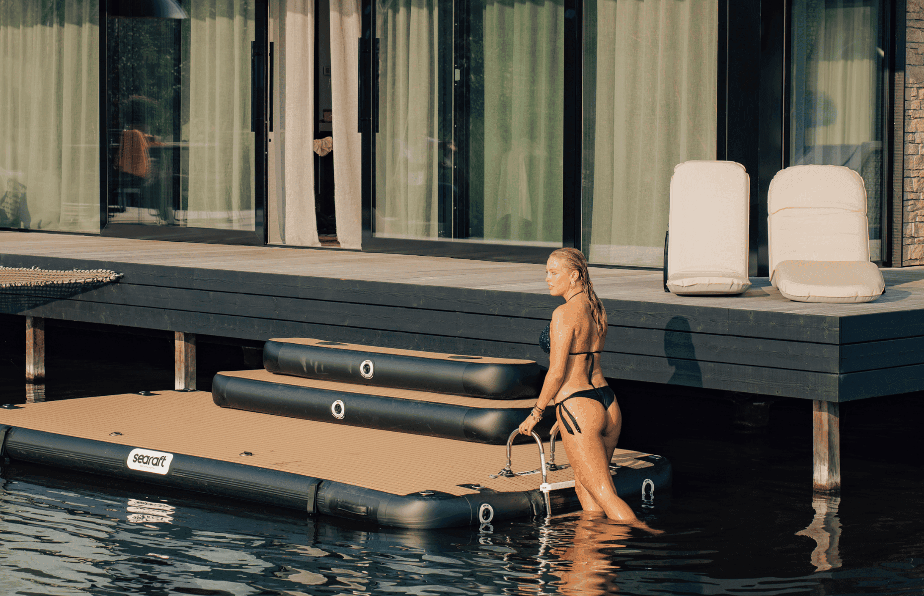 searaft floating platform steps